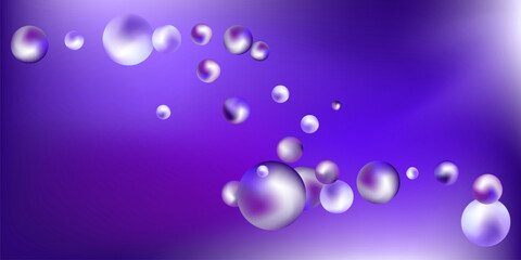Flying metal balls of different sizes on a gradient background. creative background