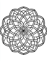 Obraz premium A simple symmetrical geometric mandala design with white background