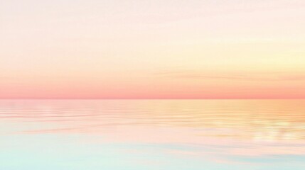   A vast expanse of water stretches before us, punctuated by a solitary vessel adrift in its midst Behind it all, the horizon is painted in shades of rose and pink