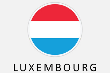 Luxembourg flag vector icon design. Luxembourg circle flag. Round of Luxembourg flag.
