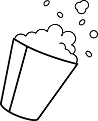 Exciting Popcorn Bucket with Spilling Treats Vector Illustration for Kids
