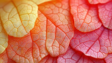   A close-up image of a multicolored  leaf with droplets of water on its surface