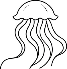 Colorful Jellyfish Underwater Vector Art for Creative Kids Coloring

