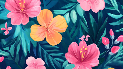 Hand-painted realistic floral  pattern background
