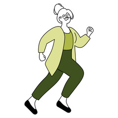 Older Businesswoman. Flat Vector Illustration