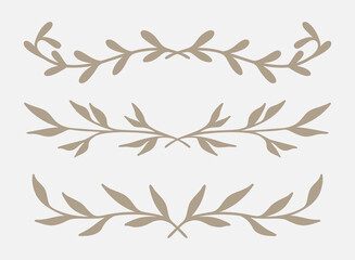 Botanical Border Bundle | Elegant Leafy Split Borders | Growing Vine Frames | Vector Illustrations