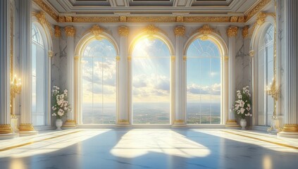 Obraz premium It features white marble columns and a classical design evoking a feeling of luxury and history.