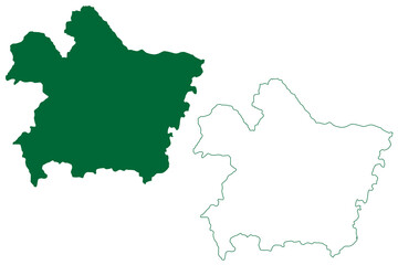 Fototapeta premium Perambalur district (Tamil Nadu State, Republic of India) map vector illustration, scribble sketch Perambalur map