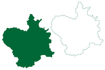 Obraz premium Purba Bardhaman district (West Bengal State, Republic of India) map vector illustration, scribble sketch Purba Bardhaman map