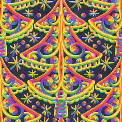 Seamless pattern with Christmas trees.