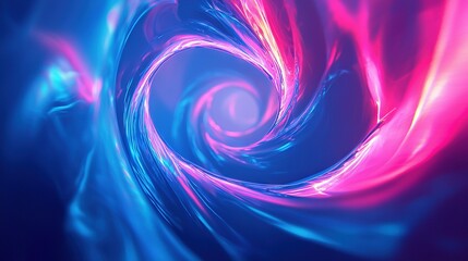 Obraz premium A computer-generated image featuring a swirling mix of blue and pink tones, with a pink center at the center of the image