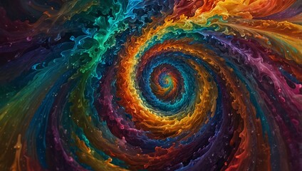 Swirling vortex of iridescent colors.