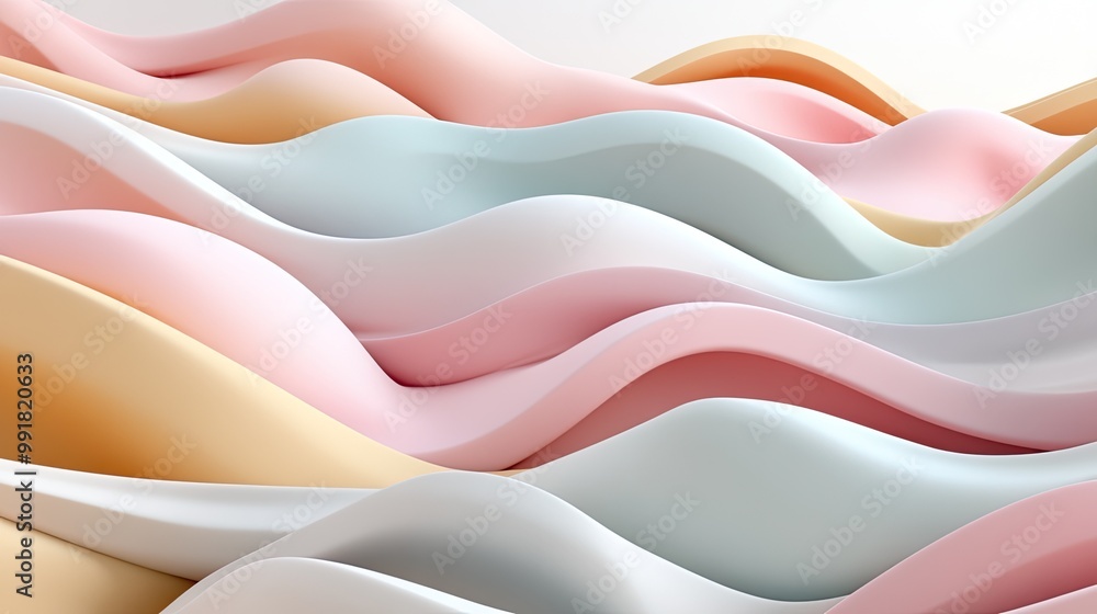 Poster elegant abstract waves of soft colors and textures