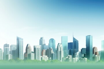 Obraz premium Modern Cityscape with Glass Skyscrapers