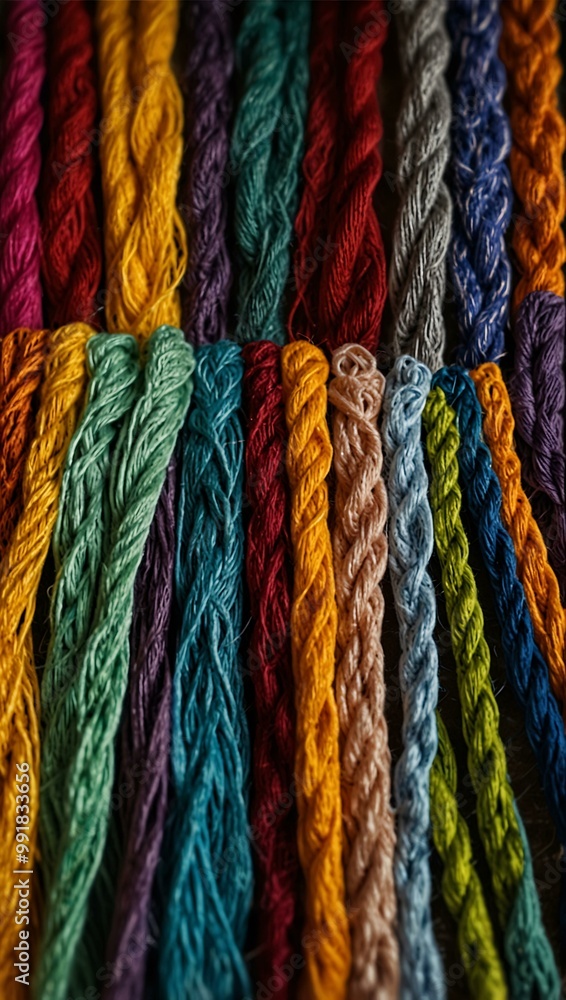 Poster unity in diversity illustrated with colorful thread.