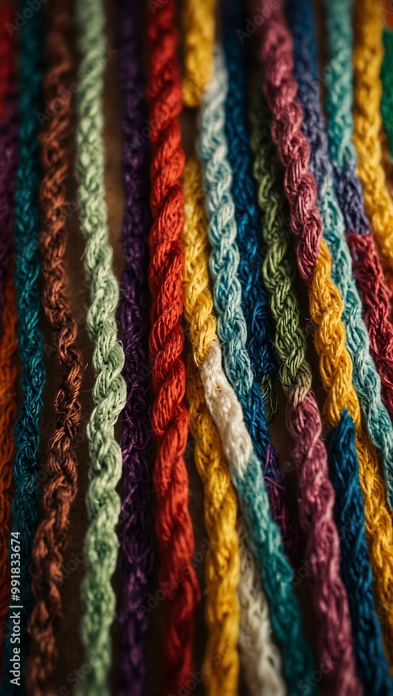 Poster unity in diversity illustrated with colorful thread.