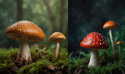 Fototapeta premium Mushrooms with new style 
