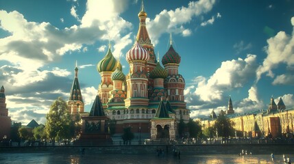 Fototapeta premium Saint basil's cathedral red square in moscow picture