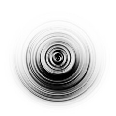 Black and white radial motion effect. Abstract rounded background. Grayscale curves and sphere.