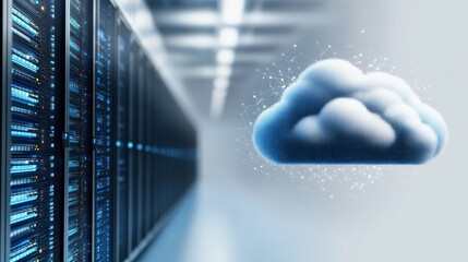 Fototapeta premium Digital Cloud Concept in Data Center Environment