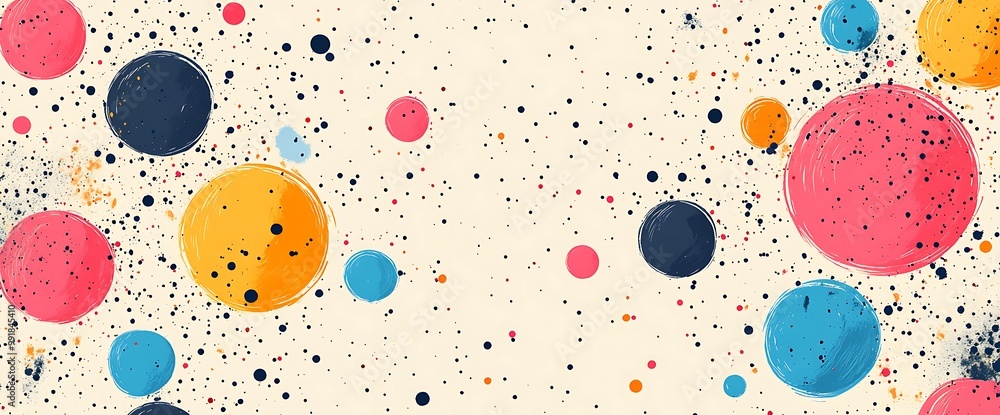 Aufkleber abstract background with colorful circles and dots.