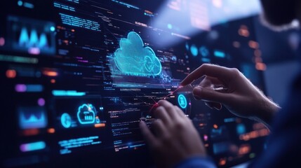 Cybersecurity and Cloud Computing, Digital Technology Concept