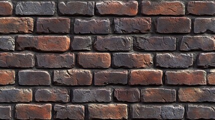 Obraz premium A wall made of weathered old brown brick 