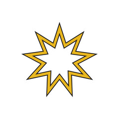 Obraz premium bahai religion color icon vector. bahai religion sign. isolated symbol illustration