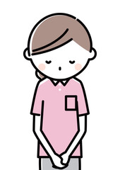 介護スタッフ　ホームペルパー　おじぎ