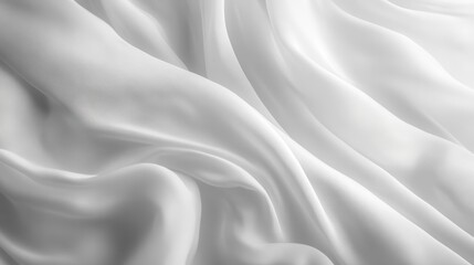 Obraz premium closeup of billowing white silk fabric with ethereal light creating subtle gradients and soft shadows gentle folds and creases form an abstract calming composition