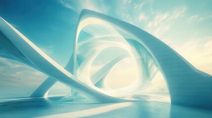 Elevated perspective showcasing a futuristic wind turbine landscape