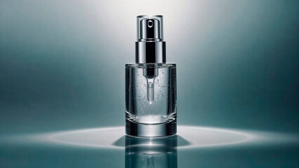 Hydrating serum bottle with sleek design showcased against a dramatic background mockup
