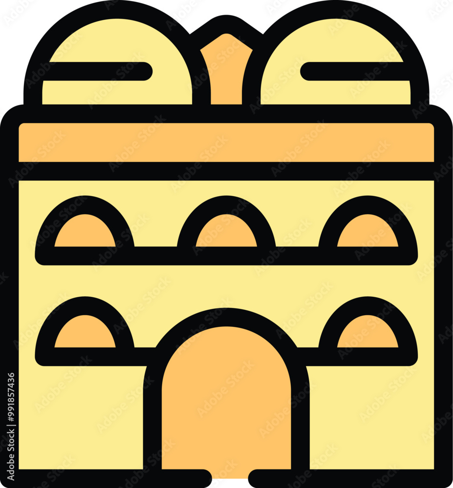 Poster this icon of a building with twin domes and arched windows is perfect for projects related to travel