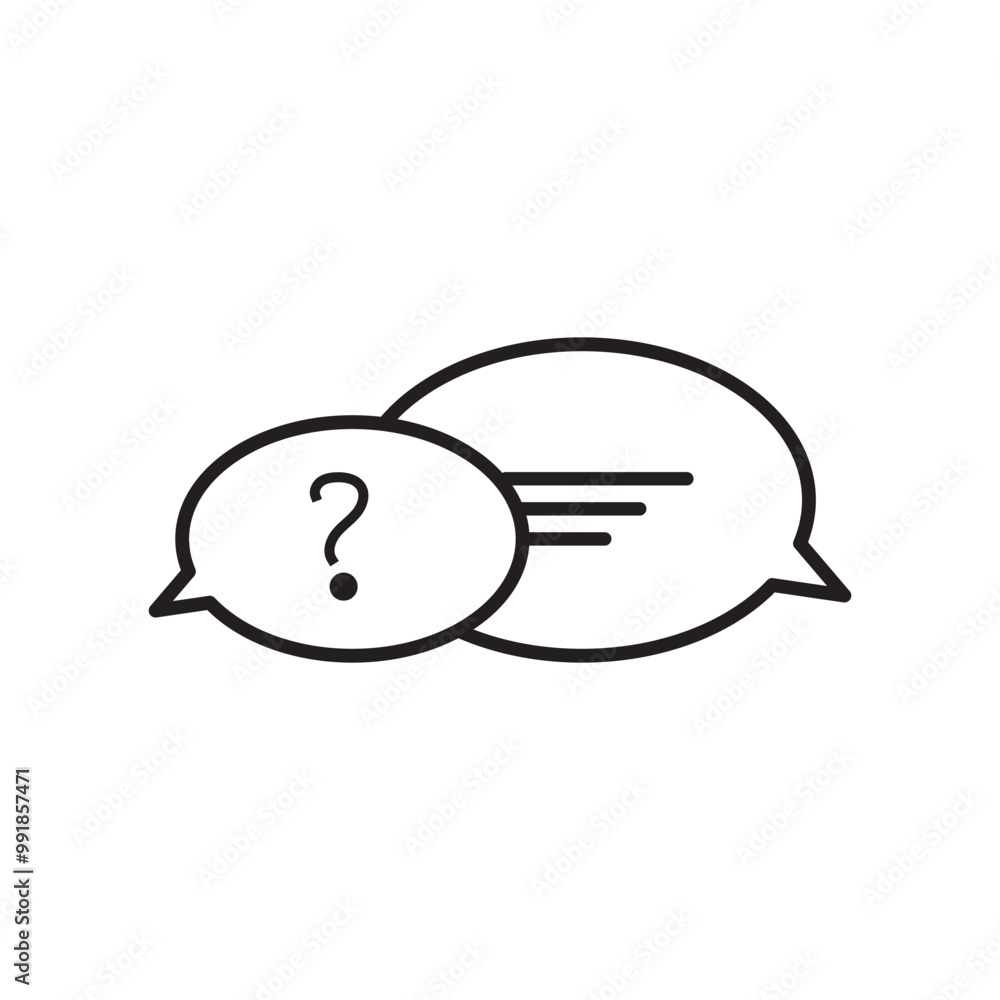 Poster comment question line icon set. faq line icon. question and answer pictogram. inquire bubble. ask or