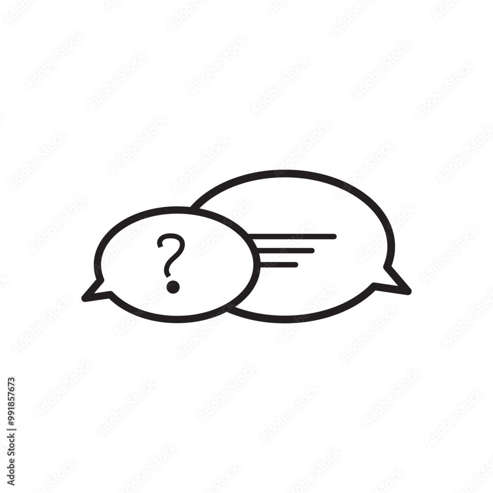 Poster comment question line icon set. faq line icon. question and answer pictogram. inquire bubble. ask or