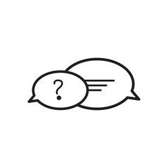 Comment question line icon set. faq line icon. question and answer pictogram. inquire bubble. ask or request sign. frequently asked questions icon for Ui designs.