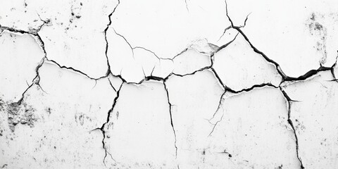 Obraz premium Cracks on a white wall symbolizing brokenness and deep personal emotions of pain and loss
