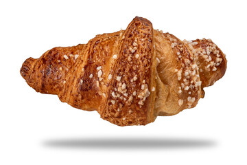 Croissant with granulated sugar cut out