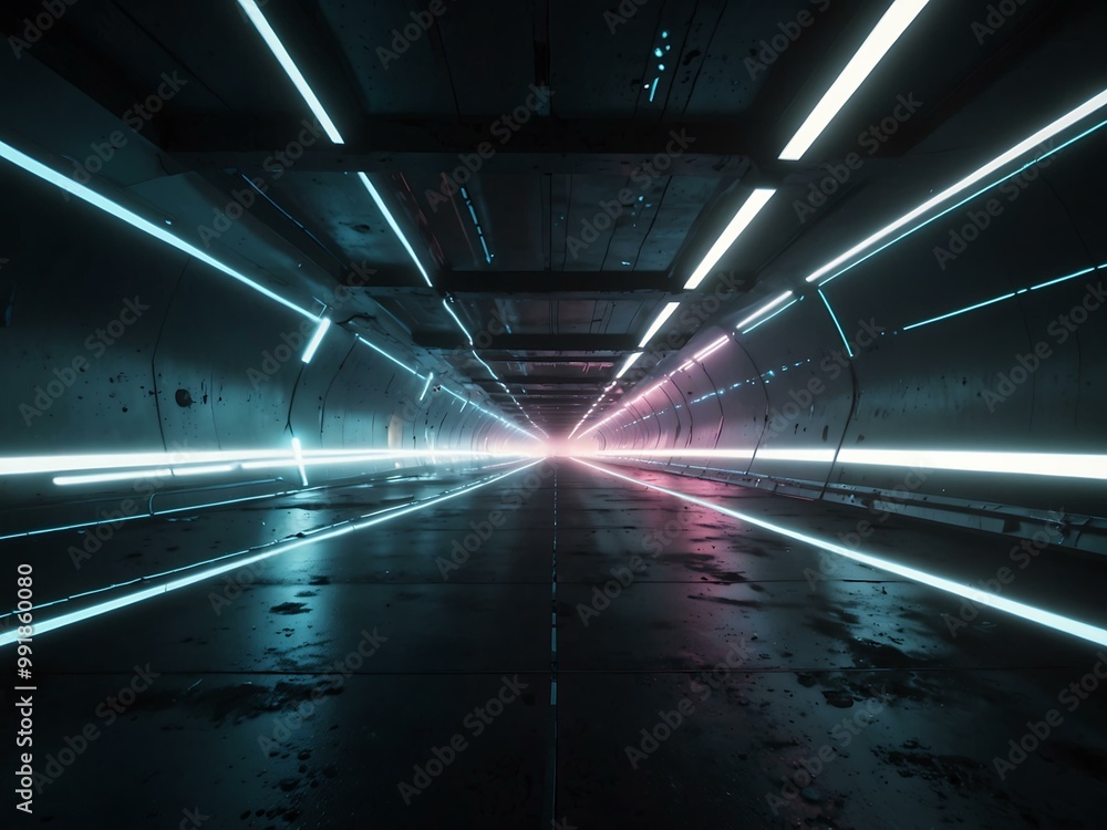 Poster yet another version of a futuristic light-filled tunnel animation.