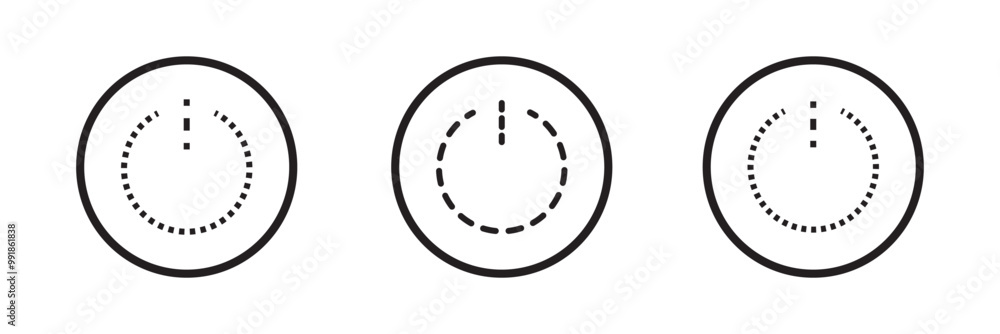 Poster on off power button. switch on switch off icon. press start button sign isolated on white background