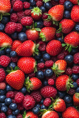 Fototapeta premium many small berries and strawberries background