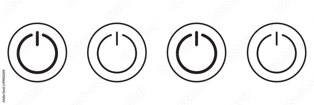 Poster power button icon vector set .