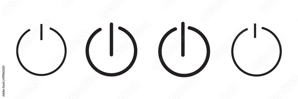 Poster power button icon vector set .