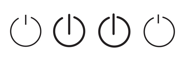 power button icon vector set .