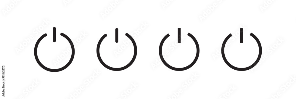 Poster power button icon vector set .