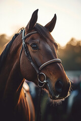 Obraz premium photo of a horse at the races