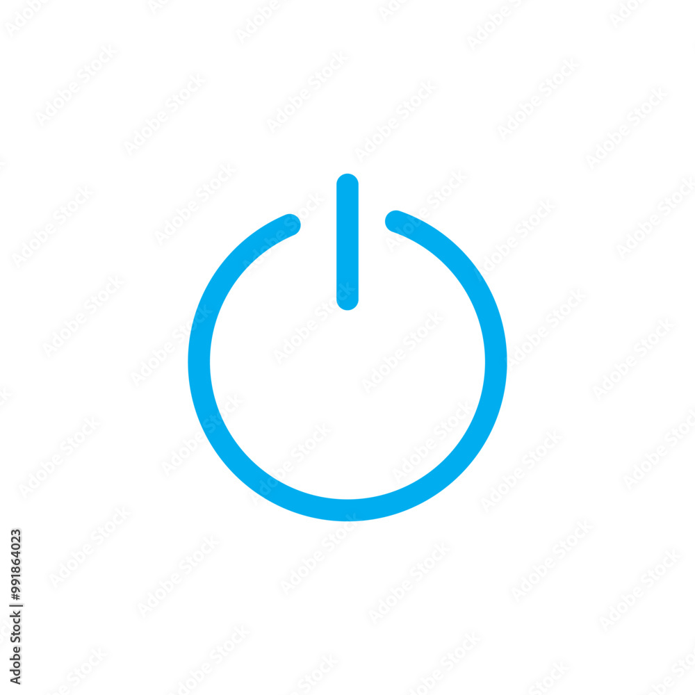 Poster on off power button. switch on switch off icon. press start button sign isolated on white background