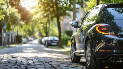 Naklejka premium car on the road