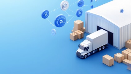 Isometric Industrial Warehouse Illustration