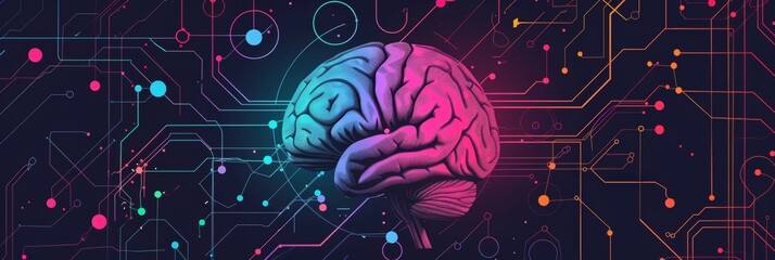 dynamic brain illustration with colorful neurons, symbolizing the acquisition of knowledge and skill expansion